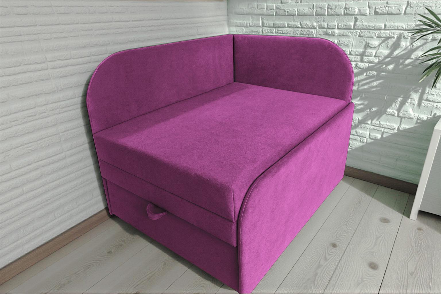 Кресло-кровать детская Tobi Sho Дикси мягкое раскладное правостороннее велюр 950х750х700 мм Fiore Fuchsia