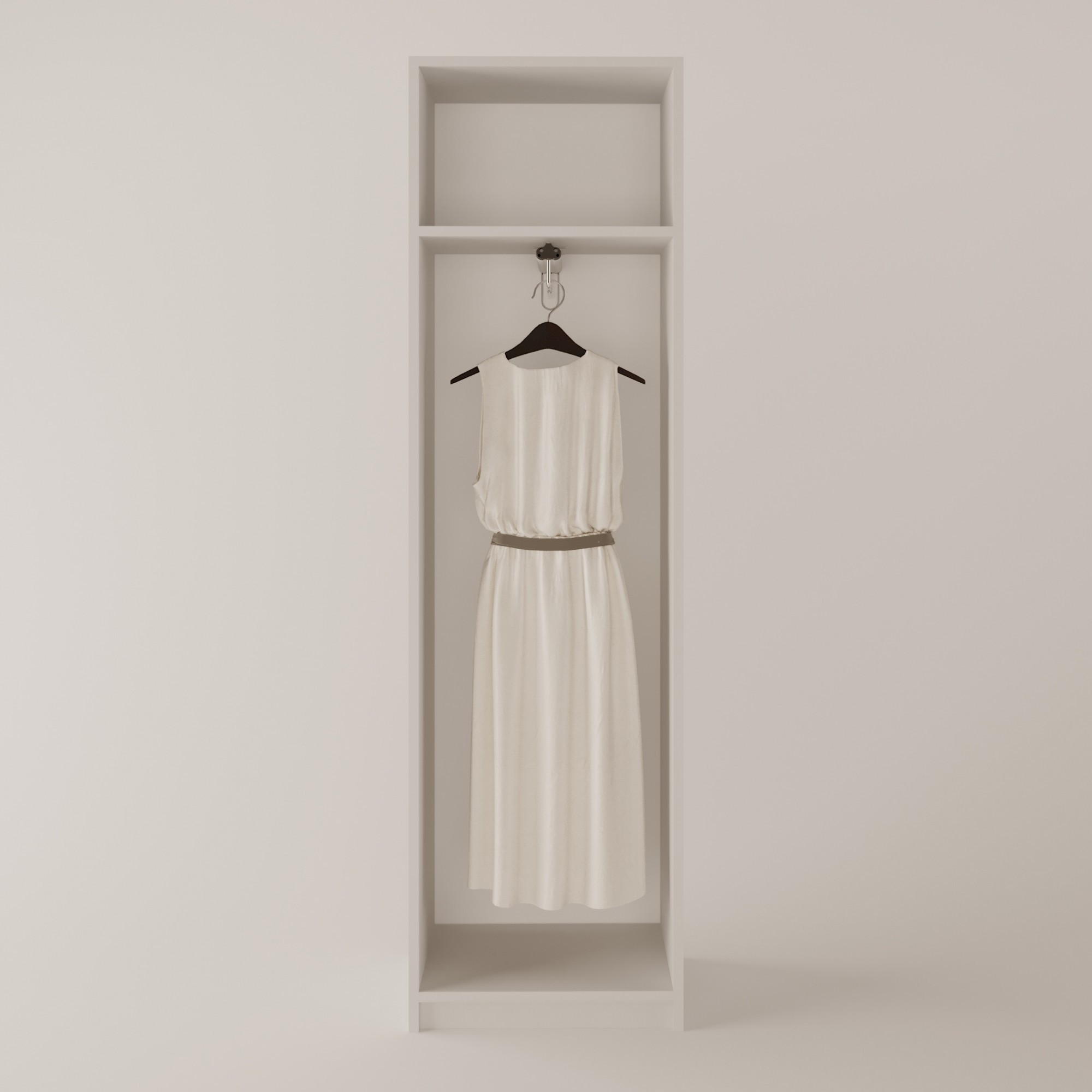 Шкаф для одежды со штангой 1950х550х420 мм Белый - фото 2