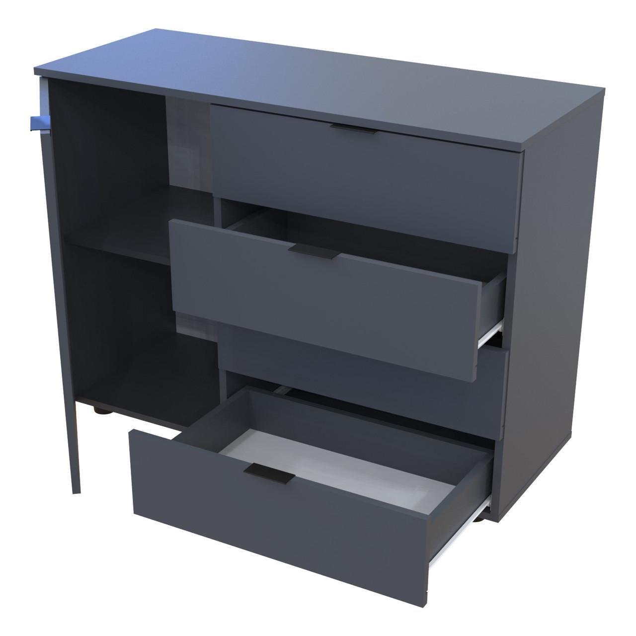 Комод в гостиную Doros Гелар GС1 100х40х81,2 см Графитовый (DRS-011288) - фото 3 Комод в гостиную Doros Гелар GС1 100х40х81,2 см Графитовый (DRS-011288) - фото 3