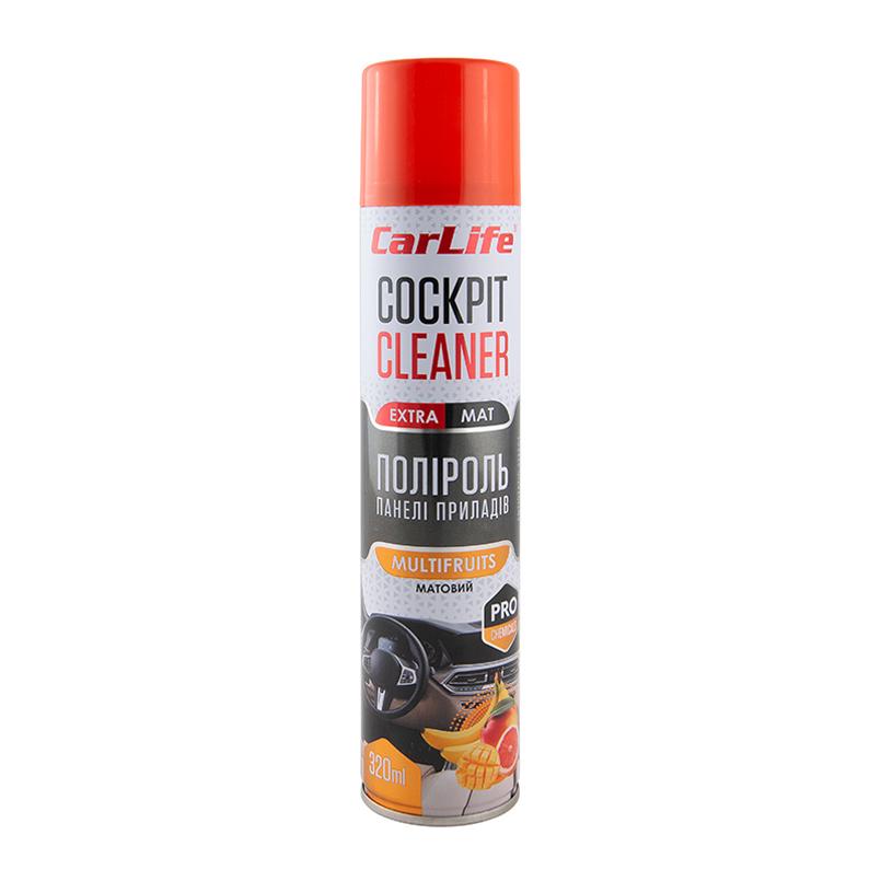 Полироль для панели приборов CarLife Мультифрукт Cockpit Cleaner Extra Mat 320 мл