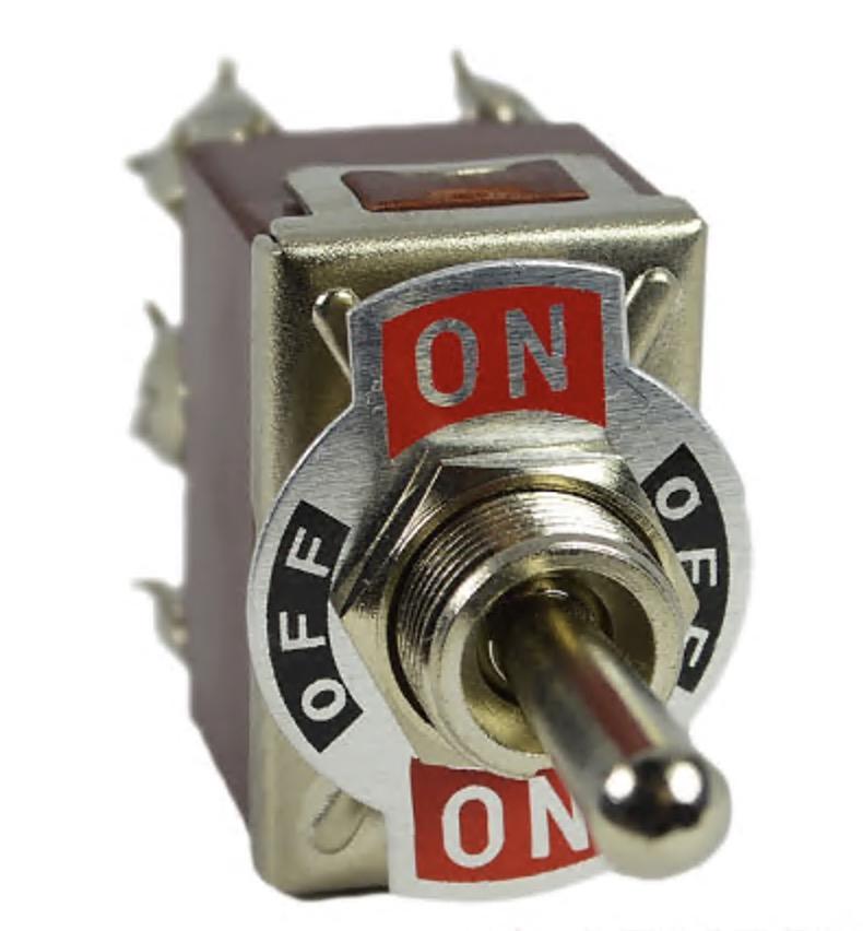 Тумблер Lemanso LSW26 6pin + винты 3 положения с фиксацией ON-OFF-ON/KN3 C-203 (00000002509)