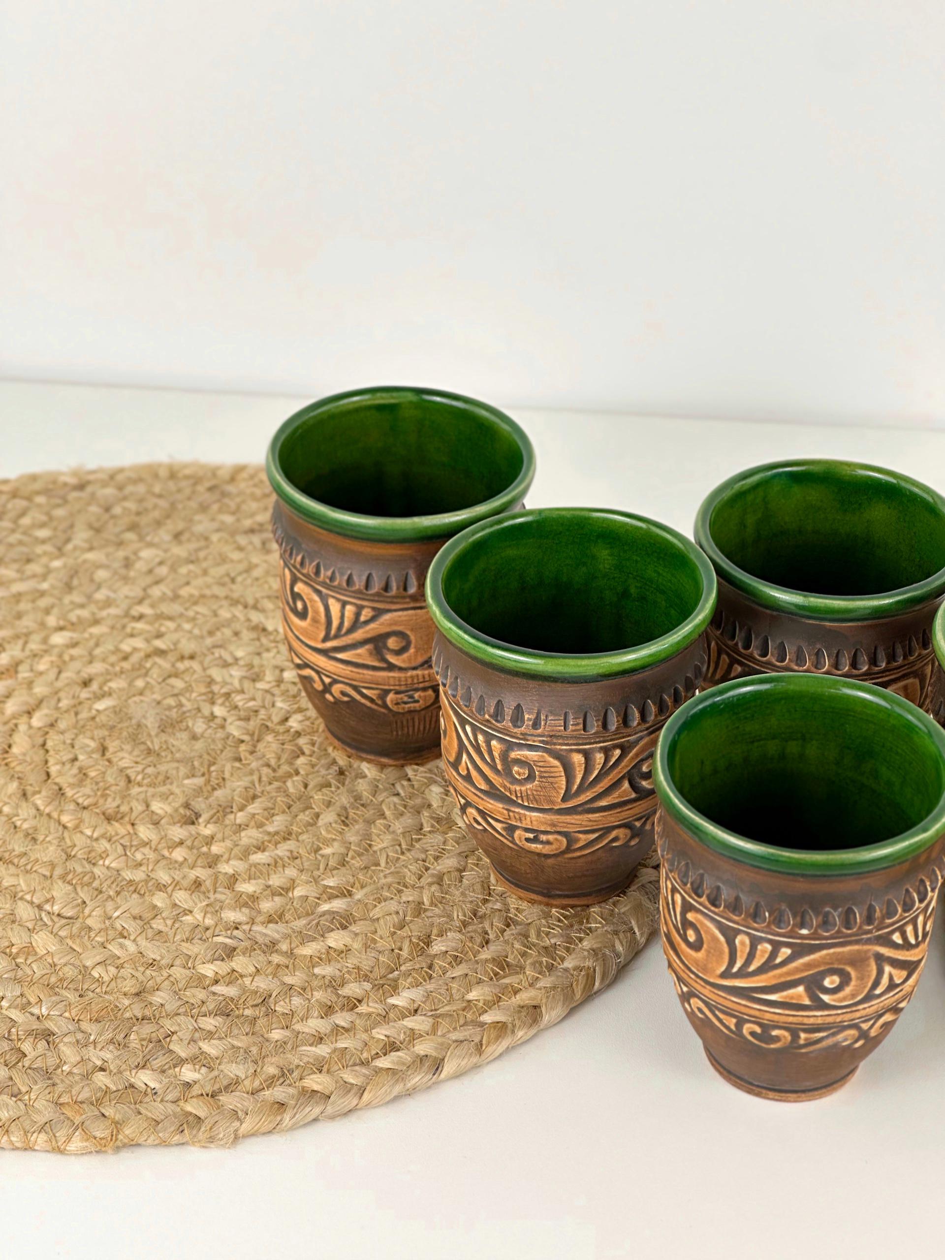 Набор глиняных стаканов Гражда 0,3 л х 6 шт. Коричневый (17019-21) - фото 4 Набор глиняных стаканов Гражда 0,3 л х 6 шт. Коричневый (17019-21) - фото 4