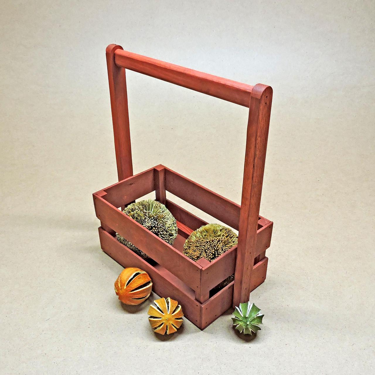 Корзинка подарочная из дерева Тилтон 15х26 см Коралл (ПДК-0023214)