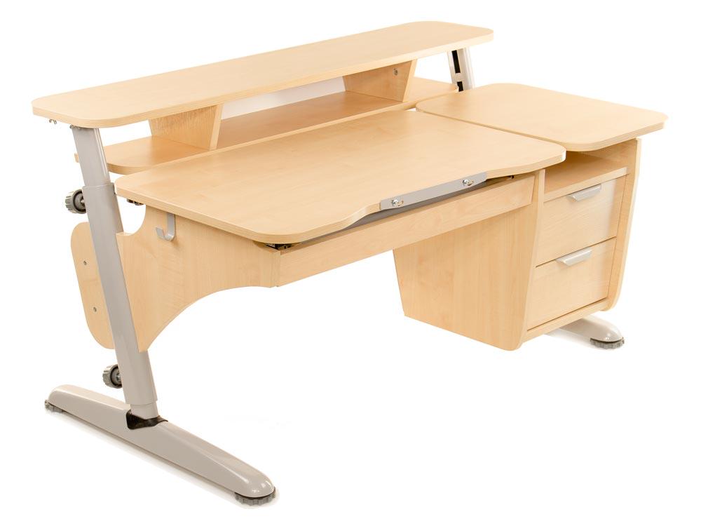 Парта детская Pondi Эргономик с тумбой Клен/Серый - фото 3 Парта детская Pondi Эргономик с тумбой Клен/Серый - фото 3