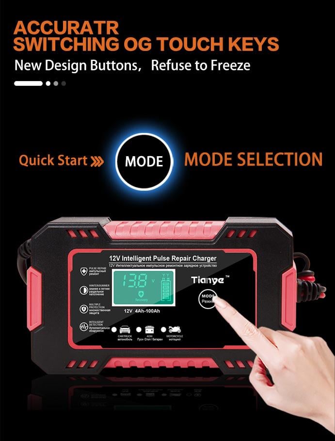 Зарядний пристрій з цифровим дисплеєм для акумулятора EAFC 12 В - фото 4