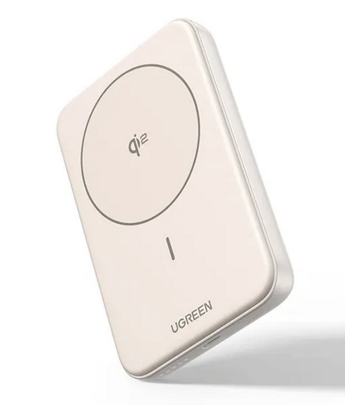 Повербанк UGREEN Ultra-Slim 5000 mA 15W Qi2 Certified Magnetic Beige