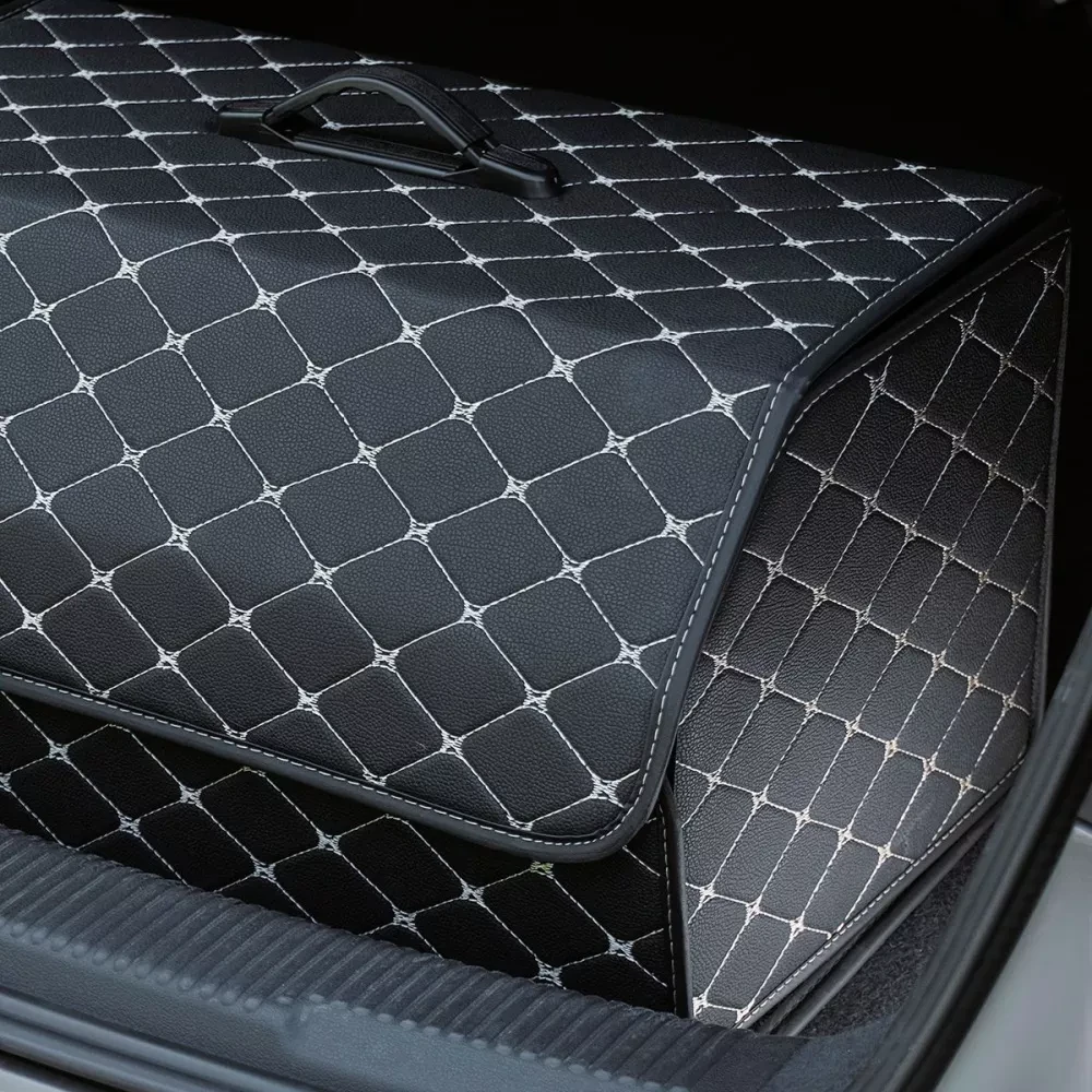 Органайзер в багажник автомобиля с золотой строчкой 54х30х30 см - фото 4 Органайзер в багажник автомобиля с золотой строчкой 54х30х30 см - фото 4