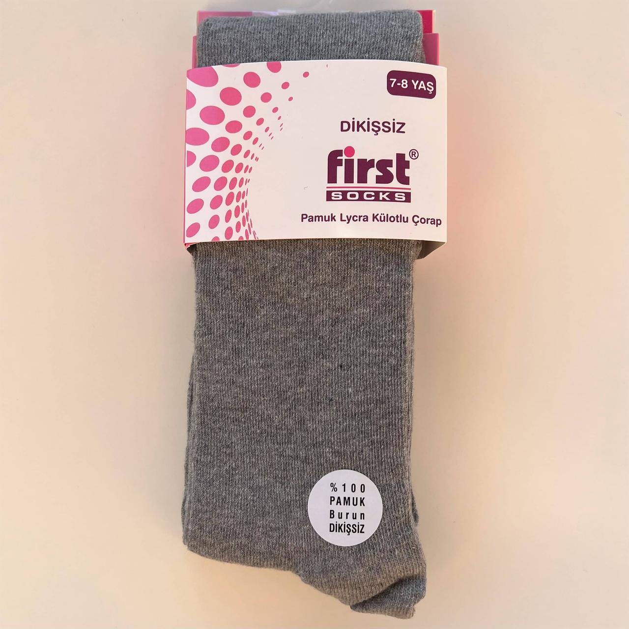 Колготки детские хлопчатобумажные First Socks бесшовные 110-116 см Серый (230250-5)