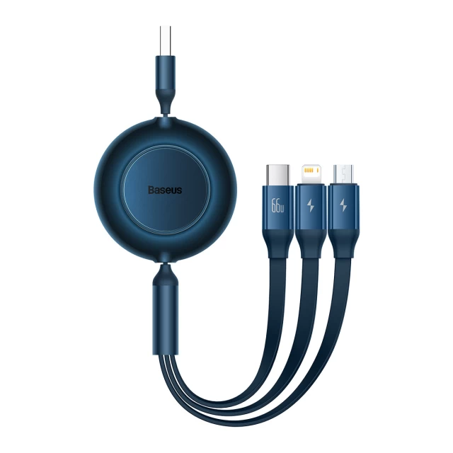 Кабель BASEUS CAMJ010103 Bright Mirror 2 Series MicroUSB/Lightning/Type-C 3в1 66 W 1,1 м Blue (575110)
