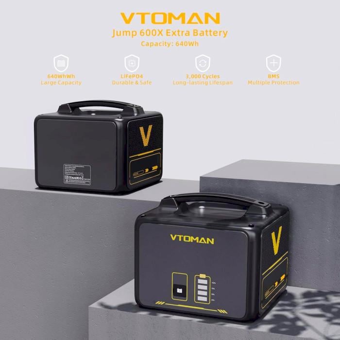 Батарея для зарядной станции VTOMAN Jump 600X PB-23 640 Вт/ч (Jump 600X Extra Battery) - фото 6