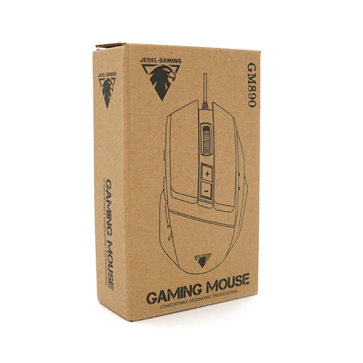 Мышь ведущая JEDEL GM890 8D с RGB подсветкой оптическая DPI 3200 USB праворука Black (180896) - фото 6