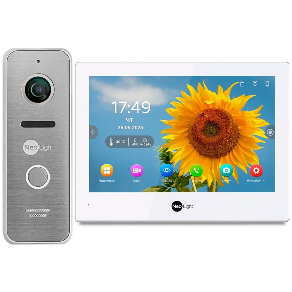 Комплект відеодомофону NeoLight ALPHA Hybrid HD KIT IP WIFI з керуванням зі смартфону Silver Lustre (27181556)