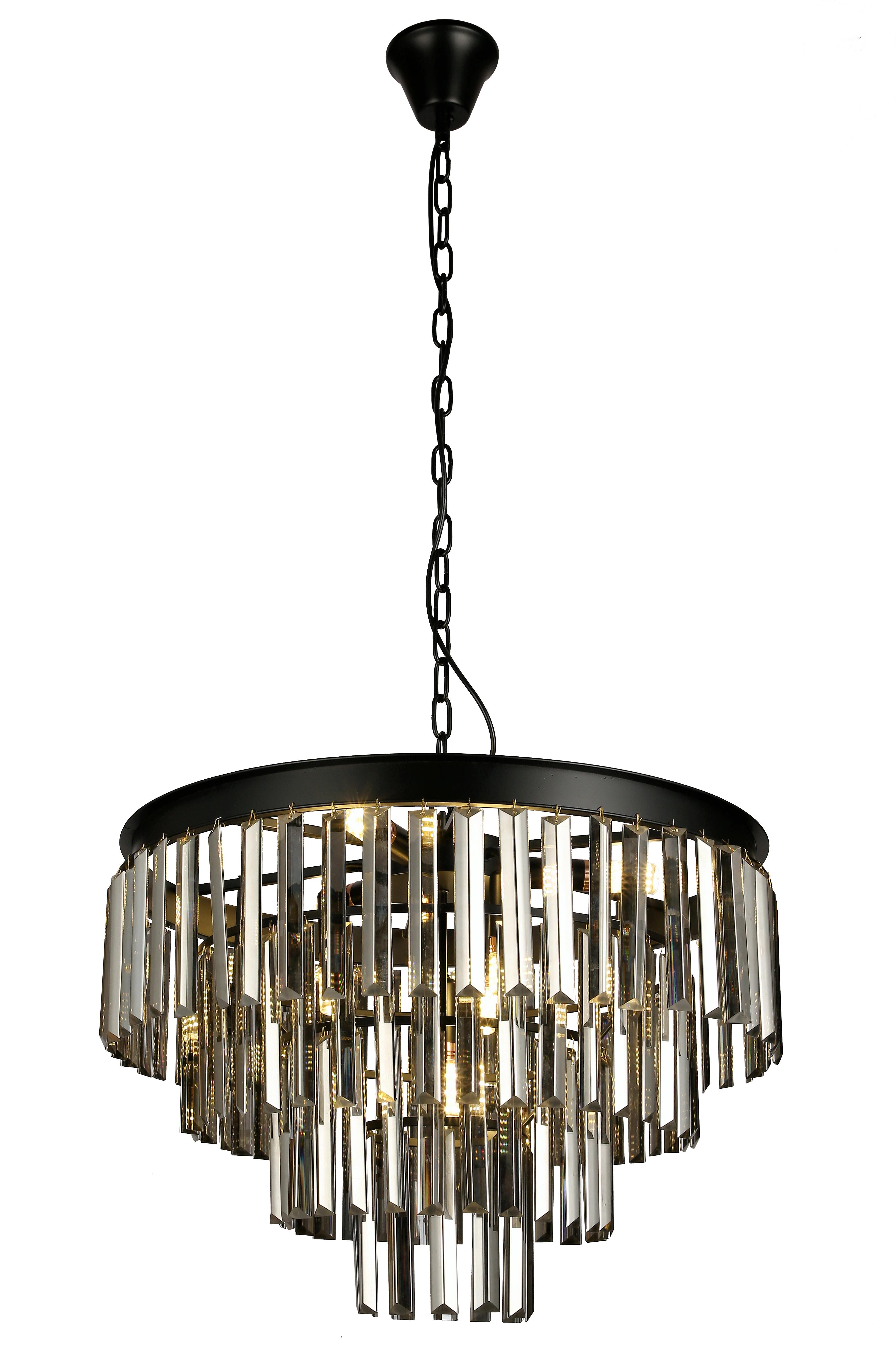Люстра скляна Levistella 60 см кругла на 7 ламп Чорний (56-PR9600-7 BK) Люстра скляна Levistella 60 см кругла на 7 ламп Чорний (56-PR9600-7 BK)