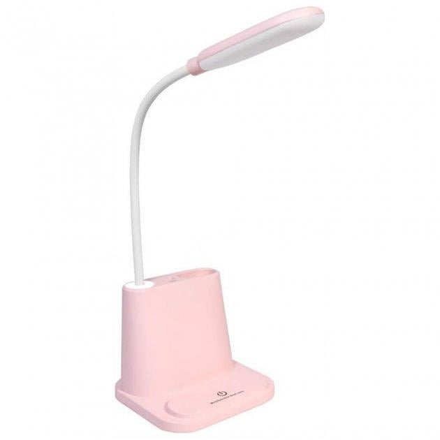 Лампа умная настольная светодиодная Solar 3в1 со встроенным аккумулятором и PowerBank Розовый (3601А)