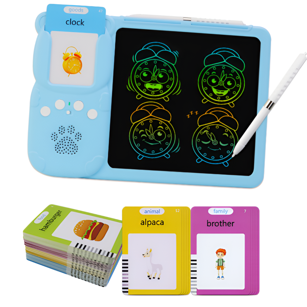 Планшет дитячий JoyPro Y5 2в1 LCD для малювання з інтерактивними розмовляючими картками Блакитний (eccb390c) - фото 1 Планшет дитячий JoyPro Y5 2в1 LCD для малювання з інтерактивними розмовляючими картками Блакитний (eccb390c) - фото 1