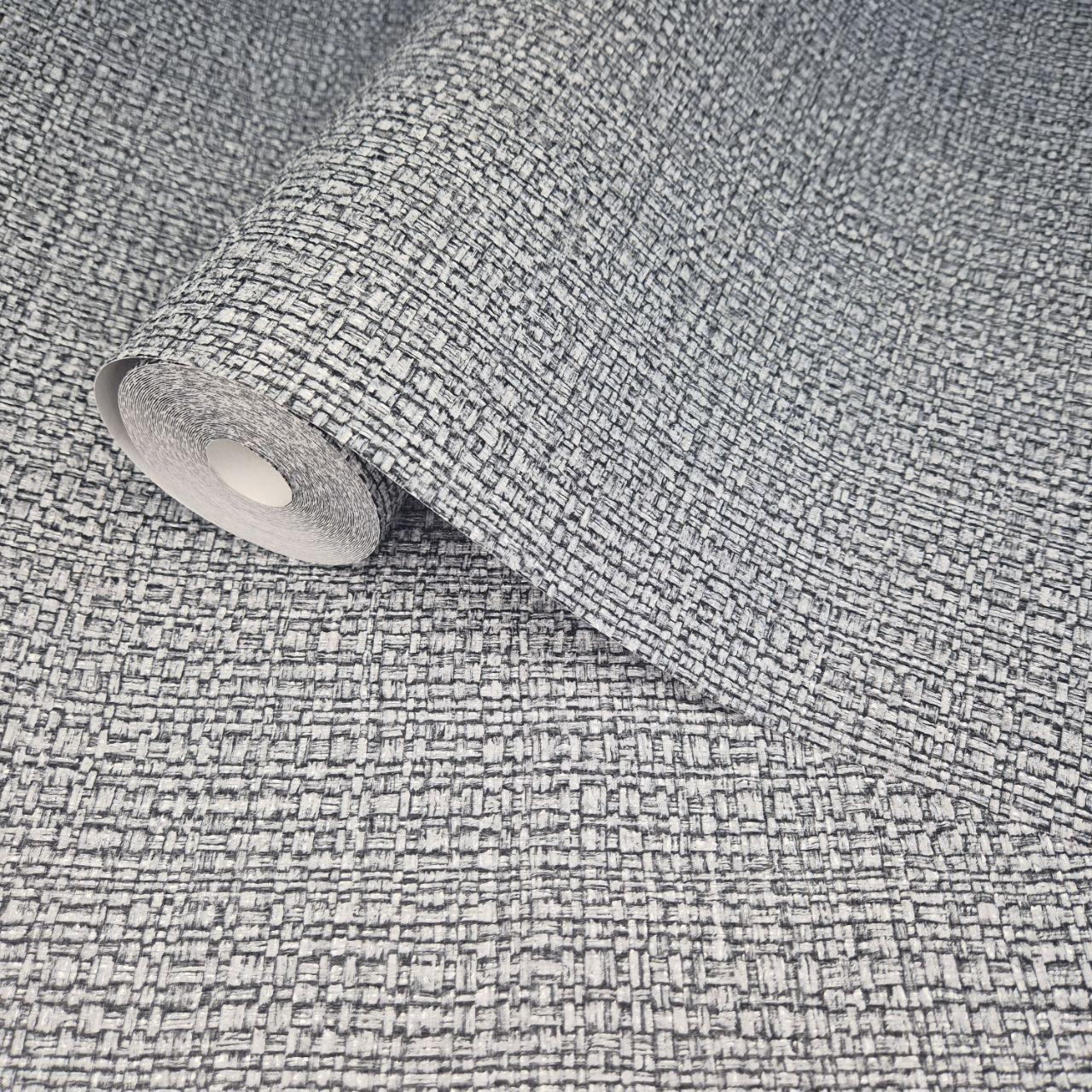 Обои виниловые Marburg 1032858 текстура рогожка для спальни/гостиной/прихожей/коридора 10,05x1,06 м Серый (2551157845)