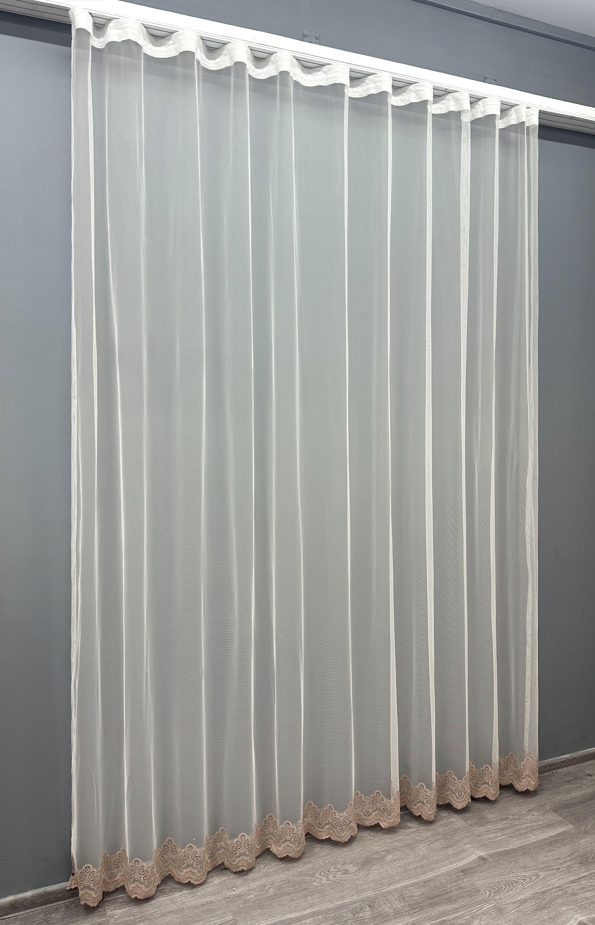 Тюль VR-Textil 1699т Грек-сітка з вишивкою та люрексом 300х270 см Молочний/Пудровий (42-0733) - фото 2 Тюль VR-Textil 1699т Грек-сітка з вишивкою та люрексом 300х270 см Молочний/Пудровий (42-0733) - фото 2