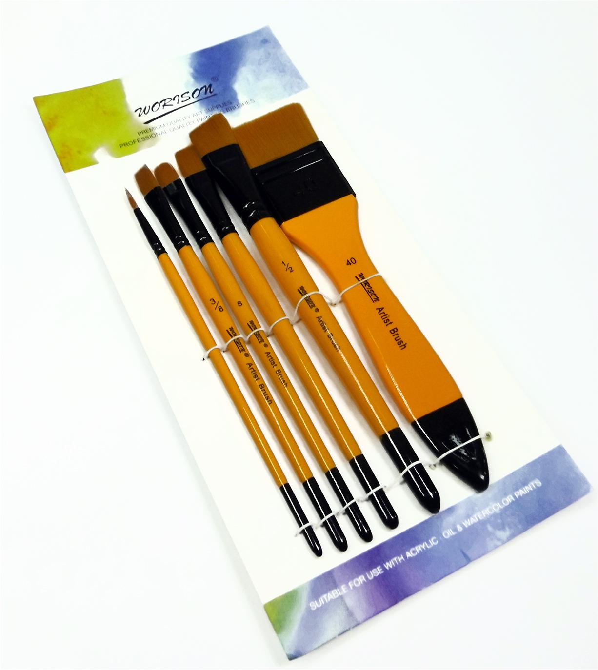 Набір пензлів для малювання Worison з нейлону 6 шт. (WN-B93874) - фото 2 Набір пензлів для малювання Worison з нейлону 6 шт. (WN-B93874) - фото 2