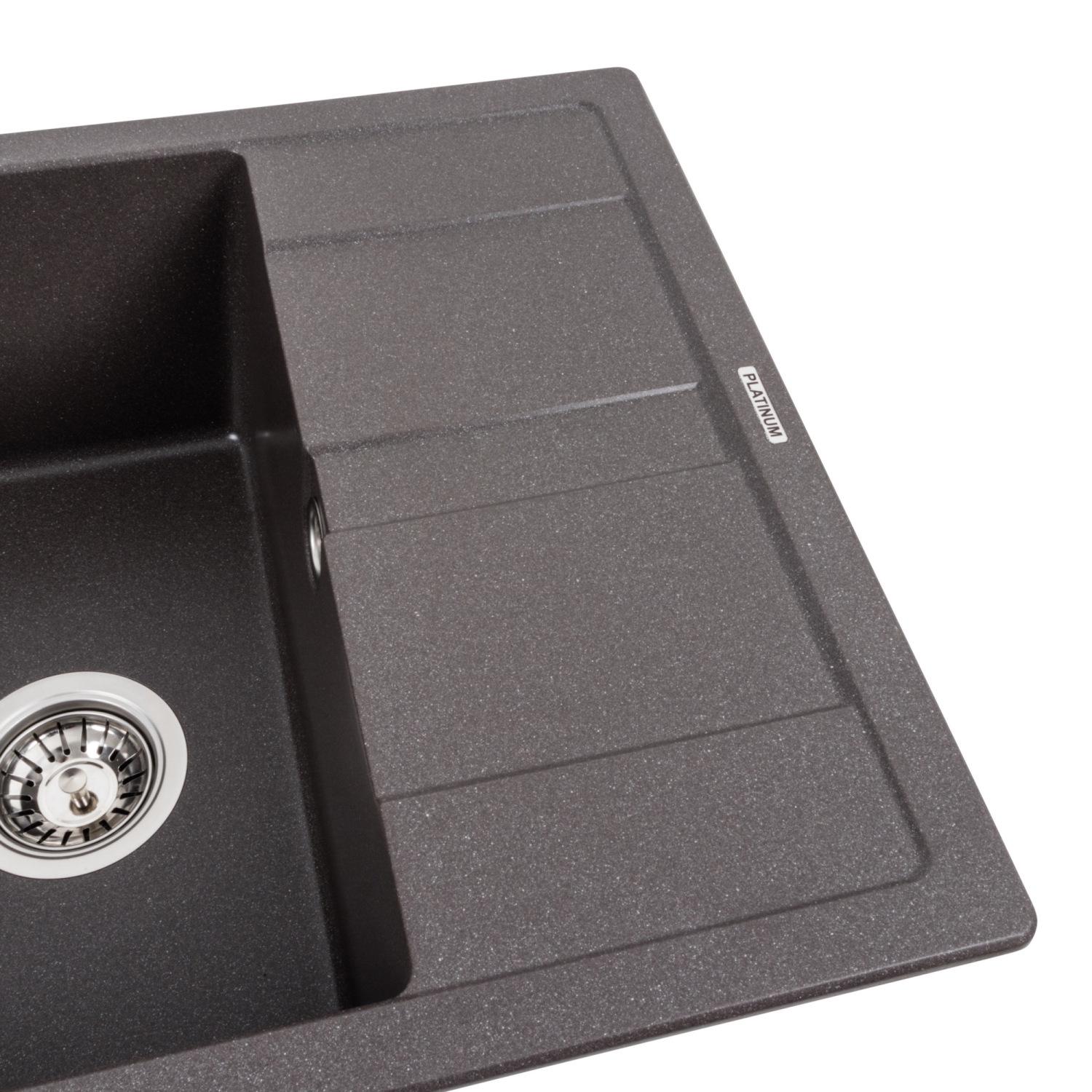 Мийка кухонна Platinum PLS-A39621 гранітна прямокутна 495x575 мм Коричневий (25961935) - фото 3 Мийка кухонна Platinum PLS-A39621 гранітна прямокутна 495x575 мм Коричневий (25961935) - фото 3
