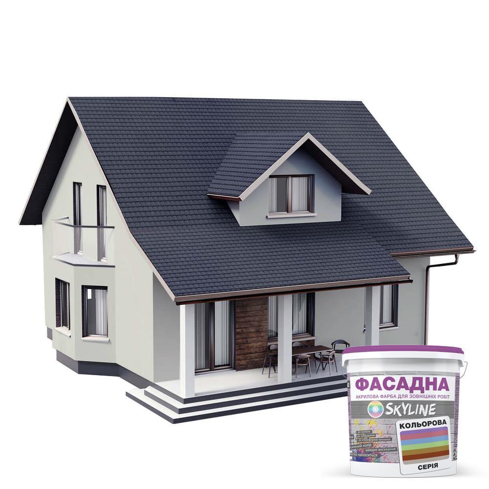 Краска акрил-латексная фасадная Skyline 5 л 1505-G90Y Речной перламутр (2487186138) - фото 3