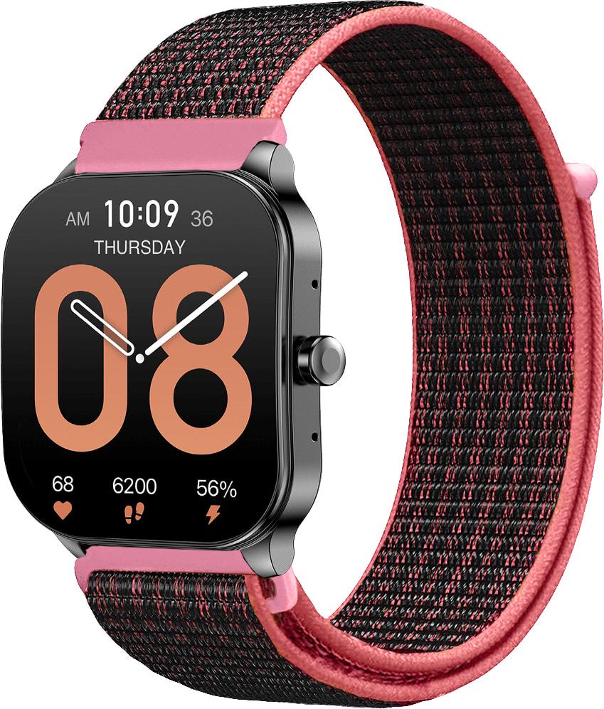 Ремінець нейлоновий Sport Loop для Amazfit Pop 3S/3R Black/Pink (34446-51) Ремінець нейлоновий Sport Loop для Amazfit Pop 3S/3R Black/Pink (34446-51)