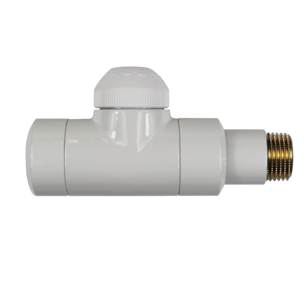 Клапан термостатичний прохідний Herz TS-98-V DE LUXE з плавним відкритим попереднім налаштуванням 1/2" DN 15 Білий (1792344)