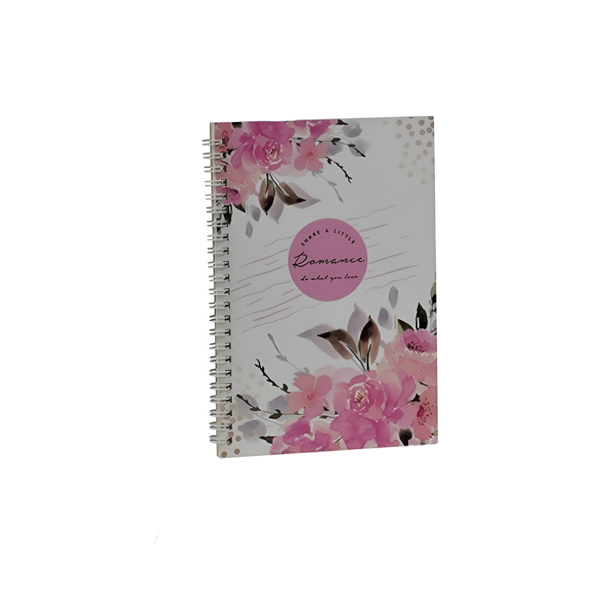 Блокнот с боковой спиралью Stenson Fiori с рисунком цветов 58 листов А5 Белый (WW01541ST)