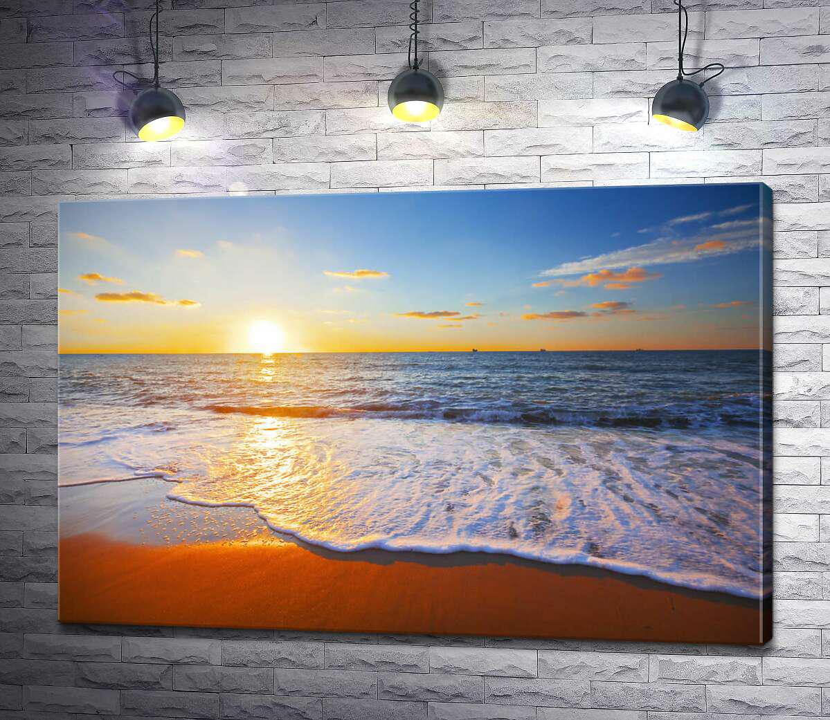 Картина ArtPoster Прилив волны на фоне заката 50x33 см Модуль №1 (003726)