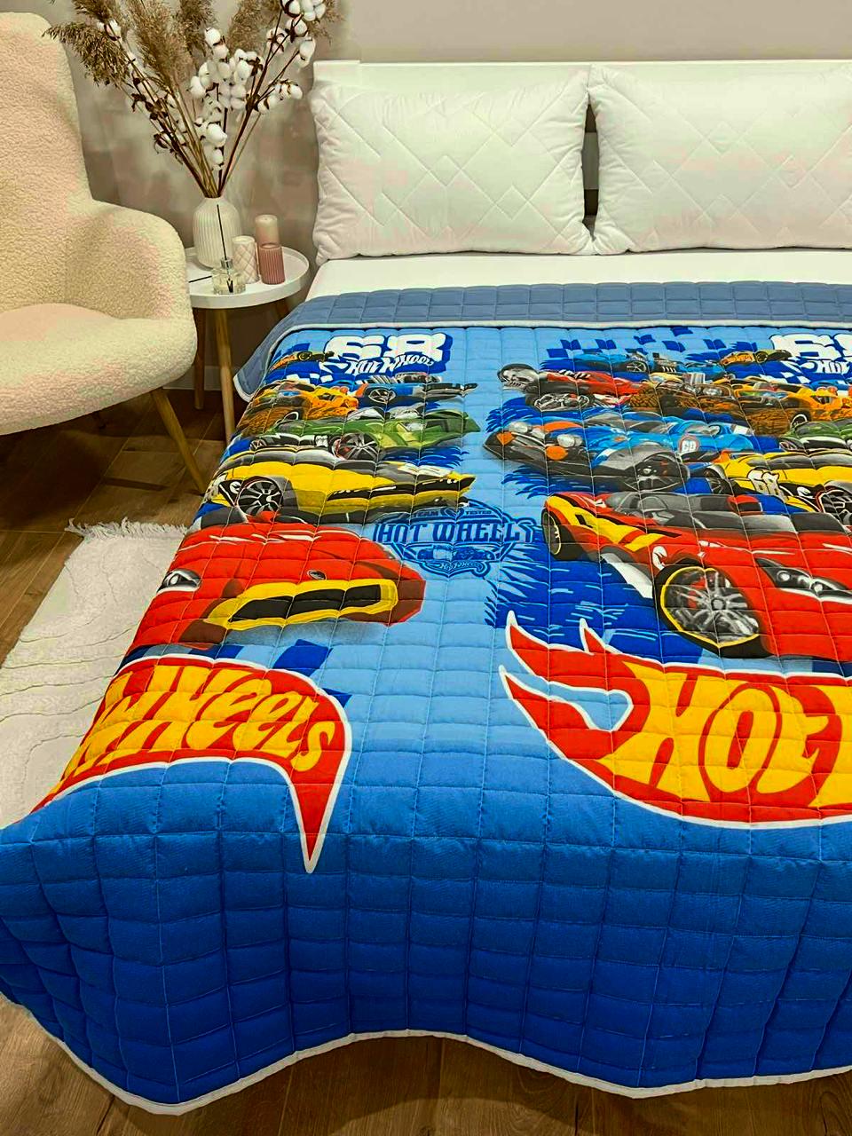 Ковдра дитяча з малюнком машинки Hot Wheels двостороння 150х210 см Синій - фото 5 Ковдра дитяча з малюнком машинки Hot Wheels двостороння 150х210 см Синій - фото 5