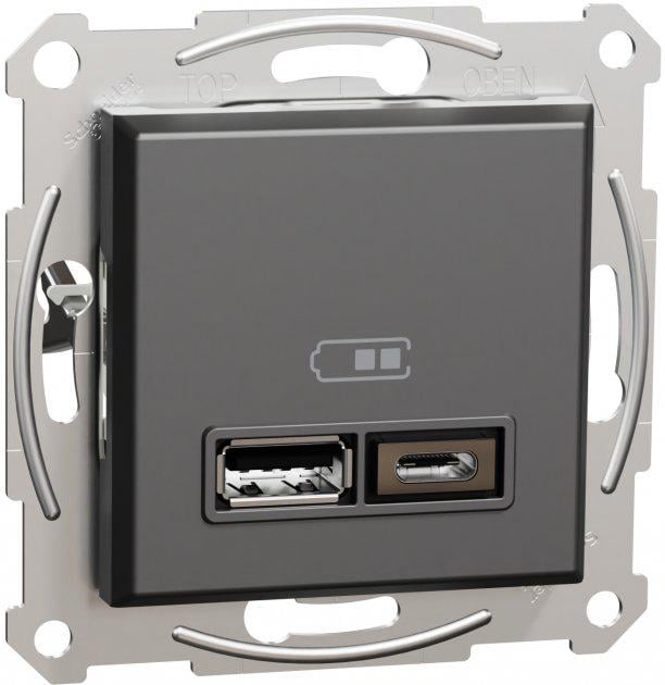 Розетка USB Schneider Electric EPH2700371 Asfora А + С 2,4 А пластик IP20 Антрацит (11485996) Розетка USB Schneider Electric EPH2700371 Asfora А + С 2,4 А пластик IP20 Антрацит (11485996)