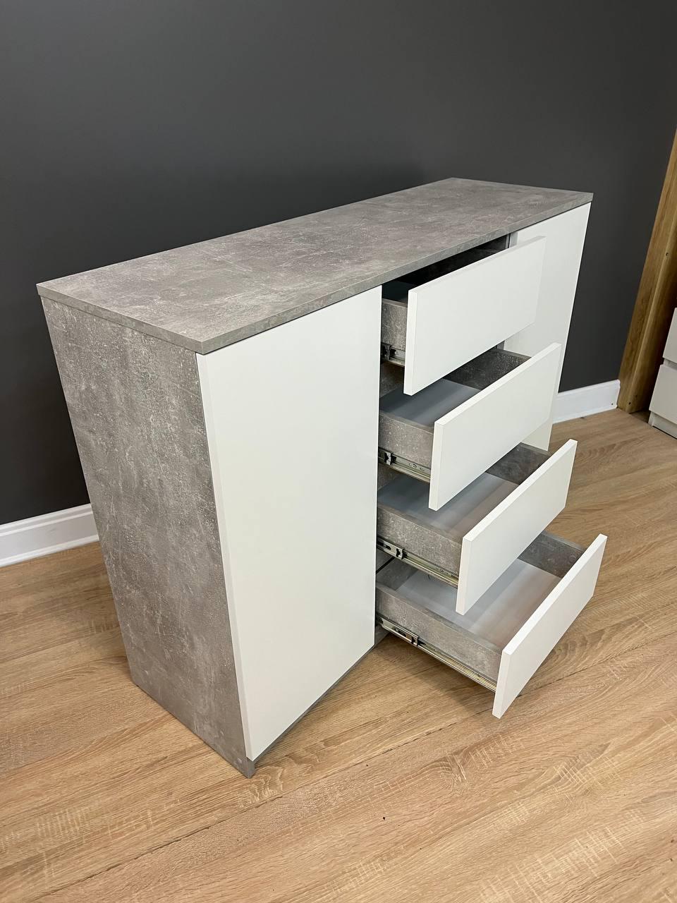 Комод Avrora 1154х370х850 мм Бетон/Белый - фото 6