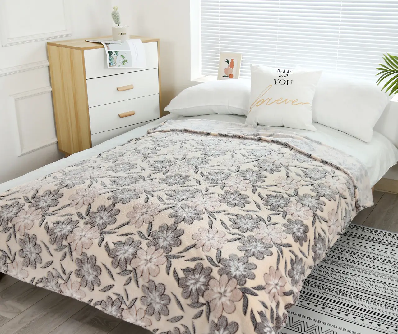 Покрывало Облако Листья и цветы 150x200 см (58-67-13146365)