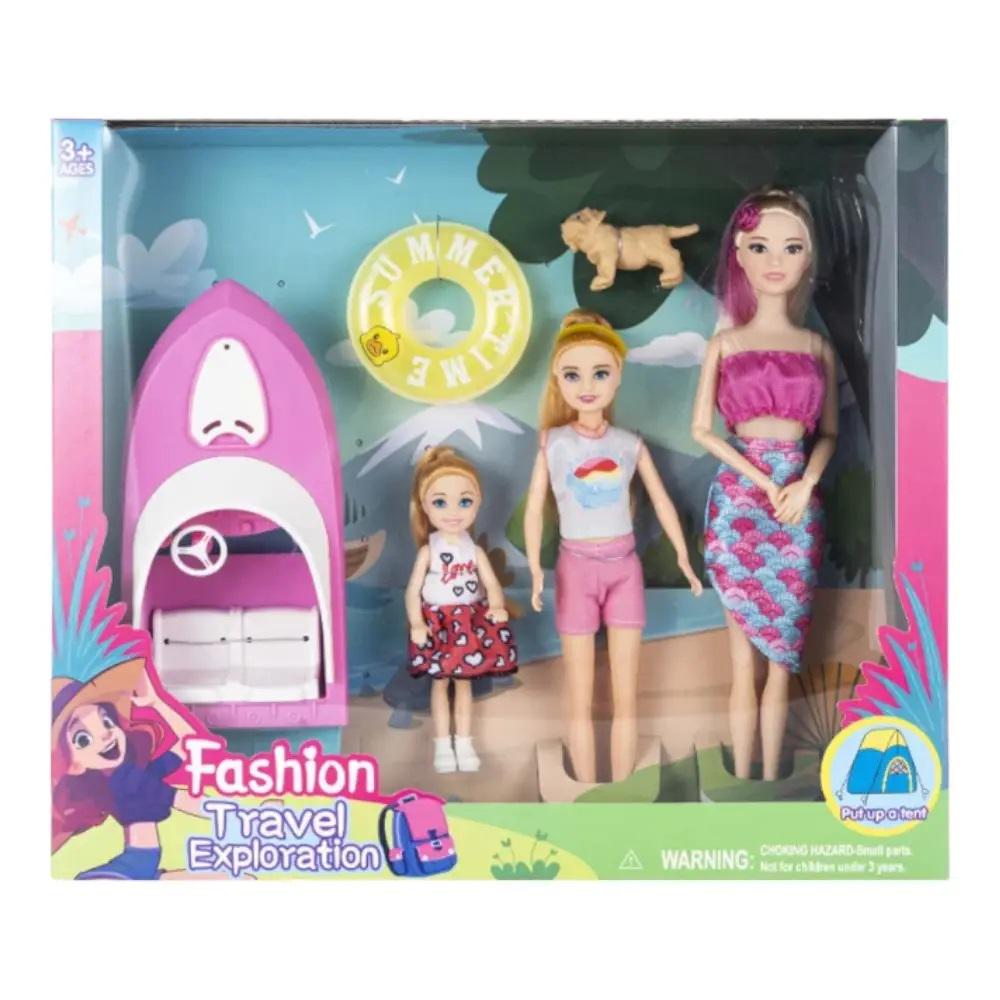 Іграшковий набір лялька з аксесуарами/3 ляльки/човен Multicolor (145377)