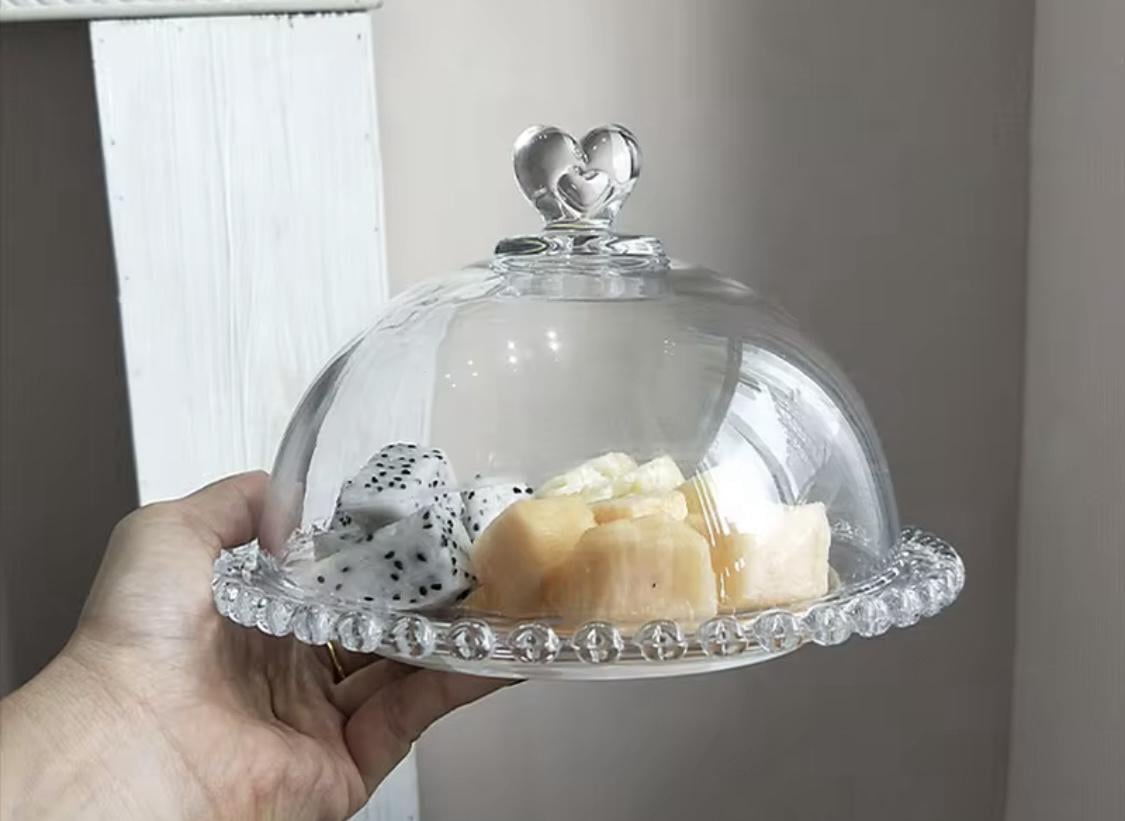 Блюдо стеклянное с крышкой Сердце любви 19 см (40166) - фото 6