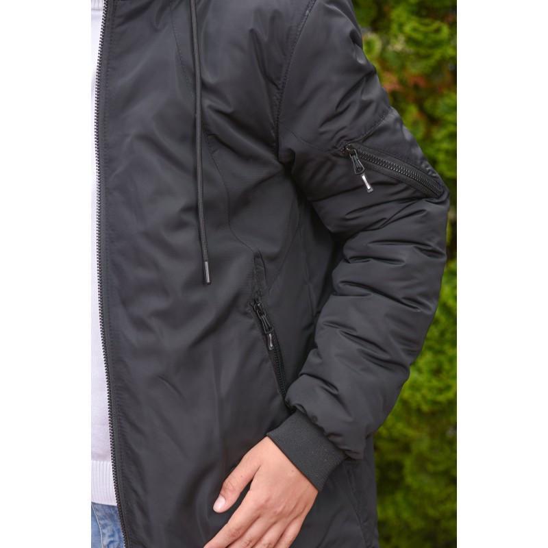 Парка дитяча осіння на флісі 134 см Чорний (2717625458) - фото 5 Парка дитяча осіння на флісі 134 см Чорний (2717625458) - фото 5