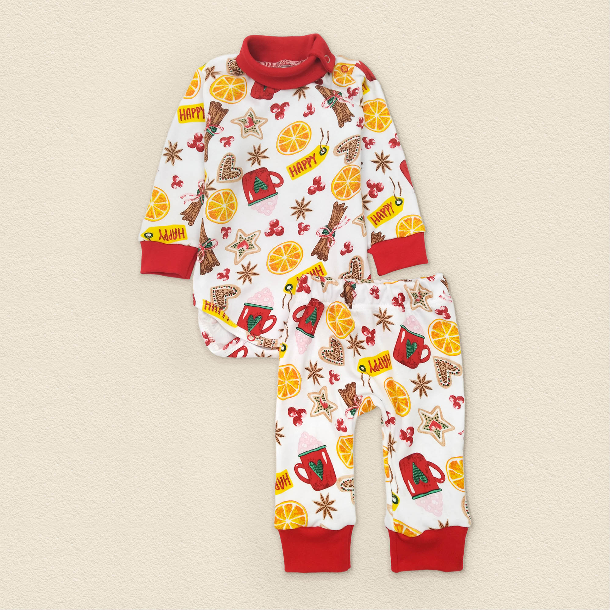 Детский комплект боди Dexter’s и штаны с принтом cinnamon 68 см Красный/Белый (131545668459)
