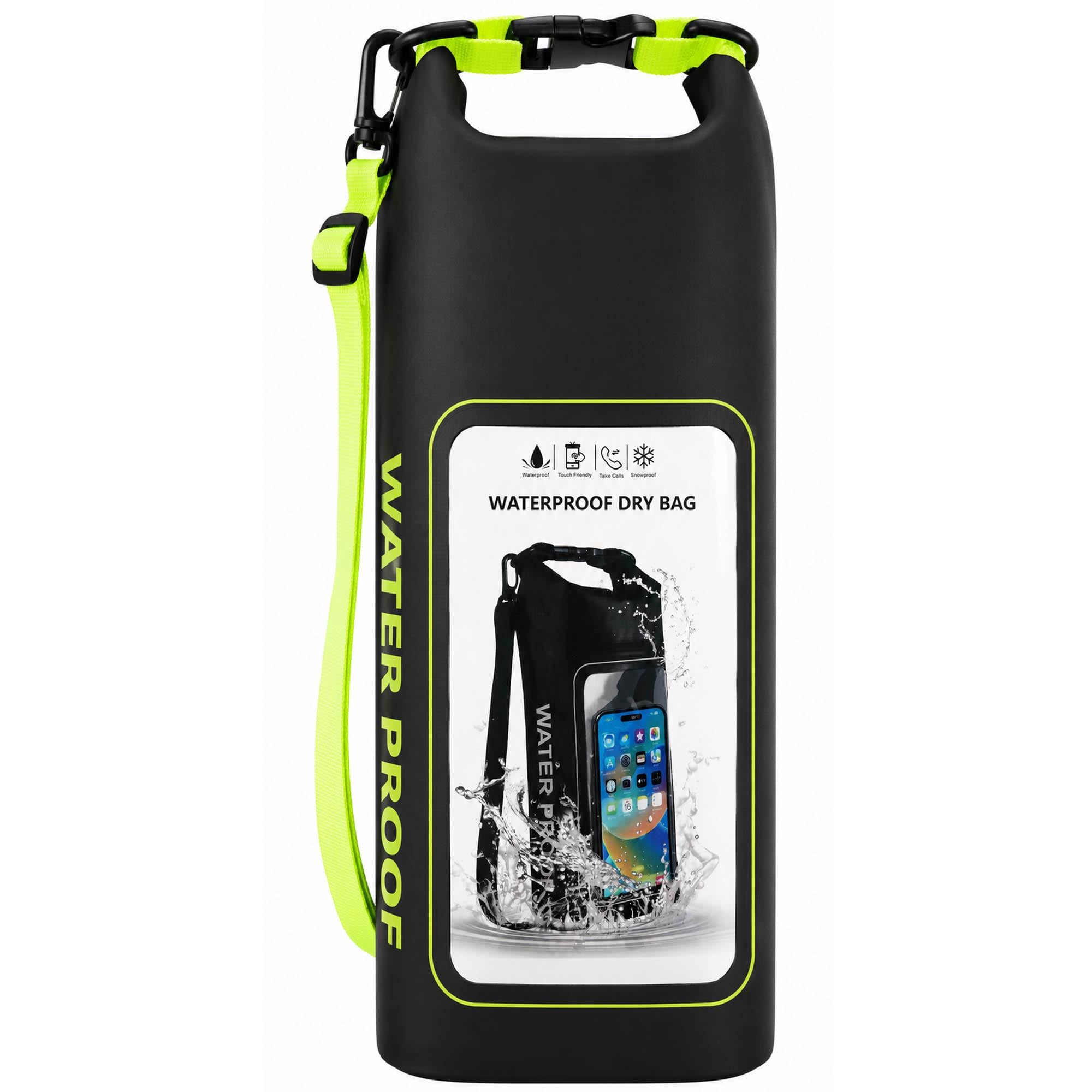 Гермомешок водонепроницаемый SP-Sport Waterproof Bag 2 л Черно-салатовый (TY-7479)
