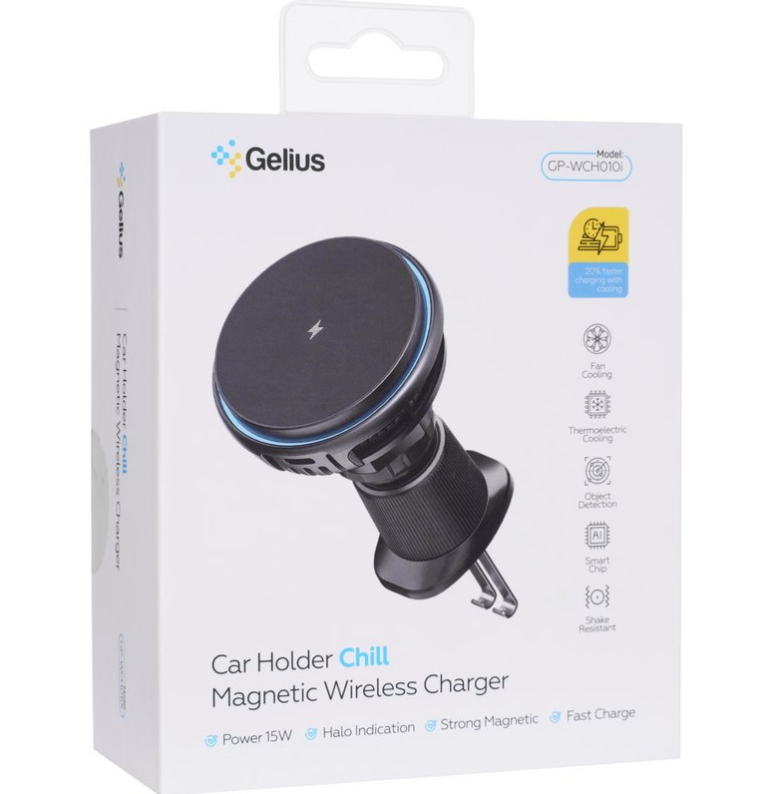 Держатель для телефона в машину Gelius Chill GP-WCH010i Magnetic Wireless Charging с охлаждением 15W (2638591064) - фото 9