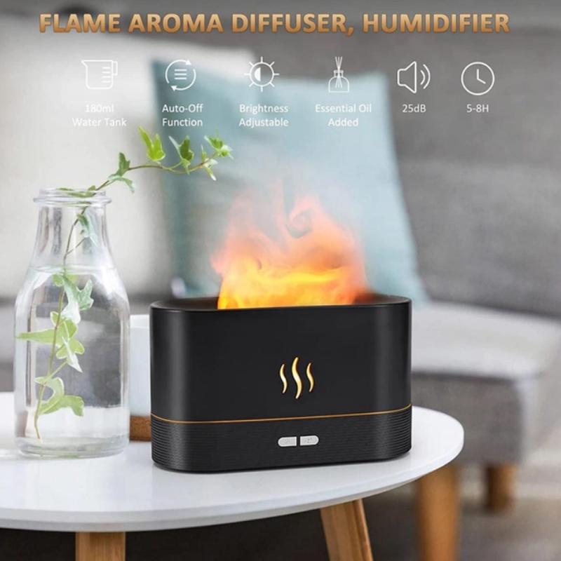 Увлажнитель воздуха с имитацией пламени Flame DQ701 с подсветкой USB Black - фото 7