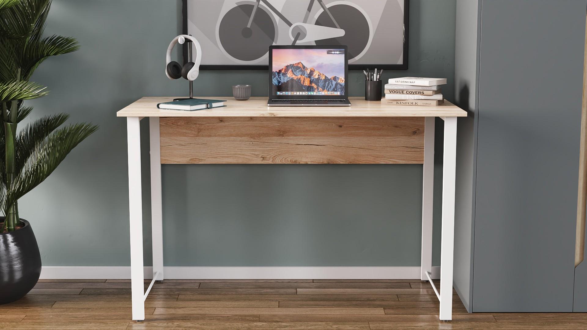 Компьютерный стол Ferrum-decor Курт ДСП 32 мм 75x120x60 см Белый/Дуб Сан-Марино (FRD-102214)