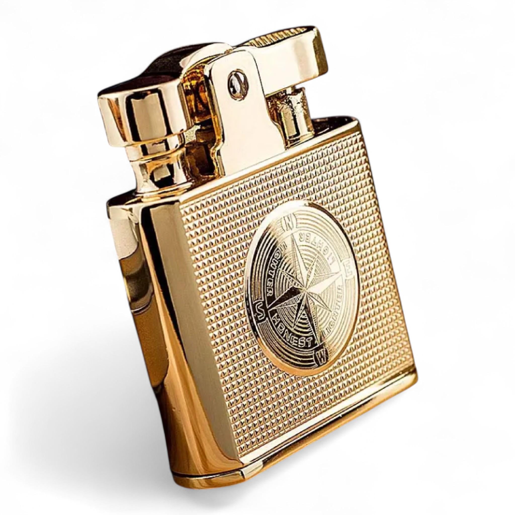 Запальничка бензинова Honest QH01 Compass в подарунковій упаковці Gold (26235284)
