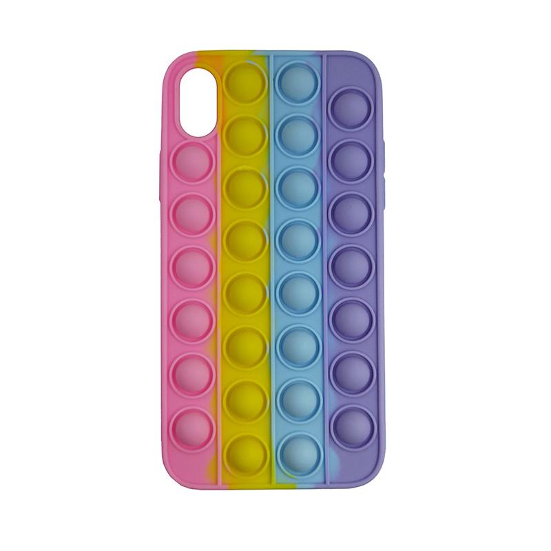 Чехол Pop it Silicon case iPhone XR Pink+Yellow+Blue (29caa1-4064)