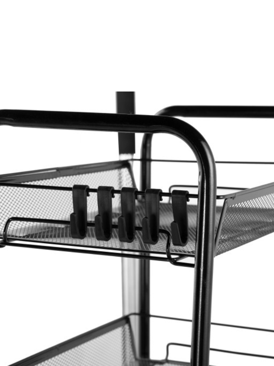 Етажерка на колесах металева універсальна 4 яруси 86х44х26 см Чорний (1296932964) - фото 7 Етажерка на колесах металева універсальна 4 яруси 86х44х26 см Чорний (1296932964) - фото 7