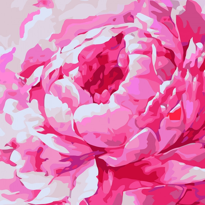 Картина по номерам Розовый пион 2 30х30 см (KHO2949)