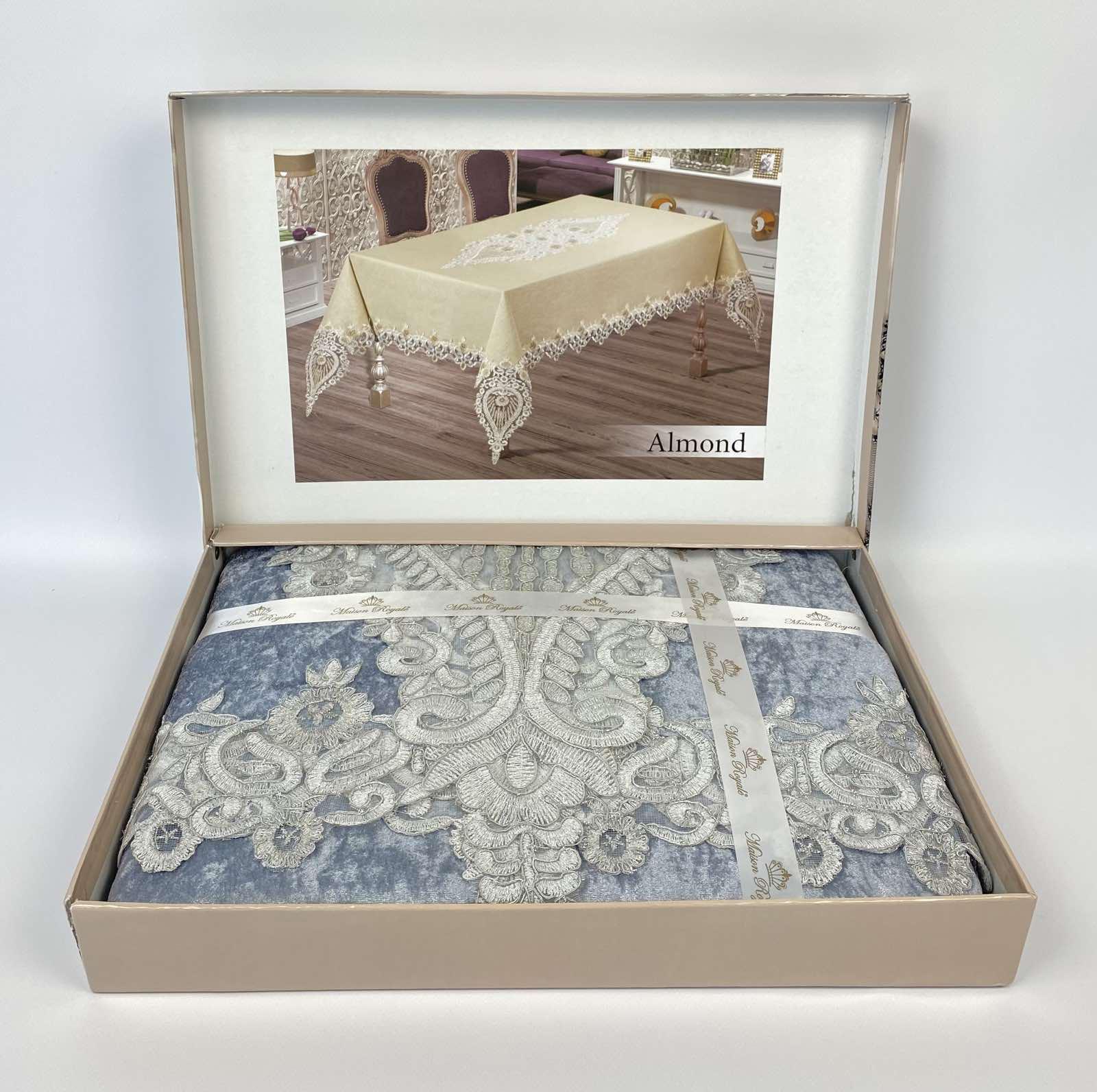 Скатерть велюровая Maison Royale 160x300 Almond Grey (CN14613)