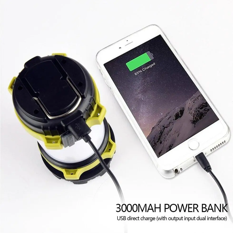 Лампа-фонарь T6 кемпинговая аккумуляторная c Power Bank на солнечной батарее (1115) - фото 5