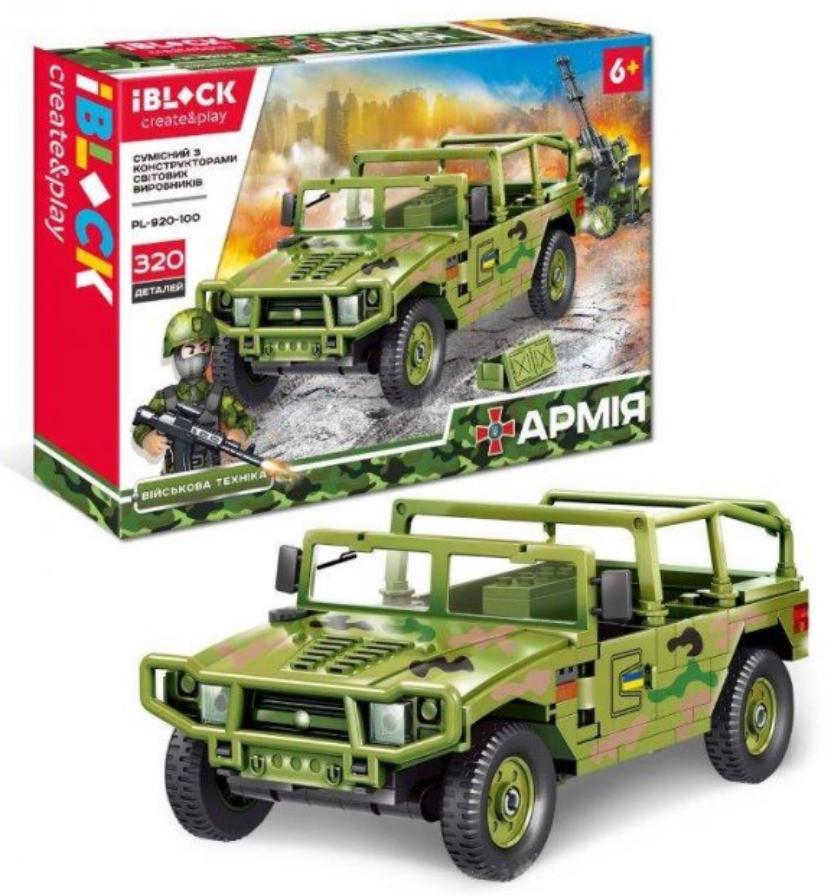 Конструктор Iblock Армия Армейский Джип 320 дет.