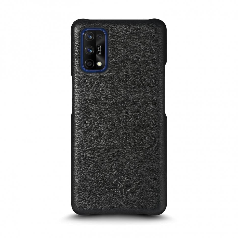 Кожаная накладка Stenk Cover для Realme 7 Pro Черный (69395)