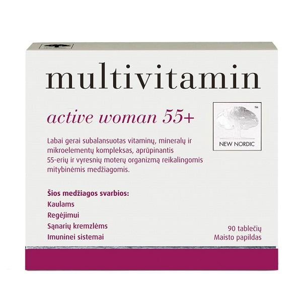 Витаминно-минеральный комплекс для женщин New Nordic Multivitamin active women 55+ 90 таблеток (000020729)