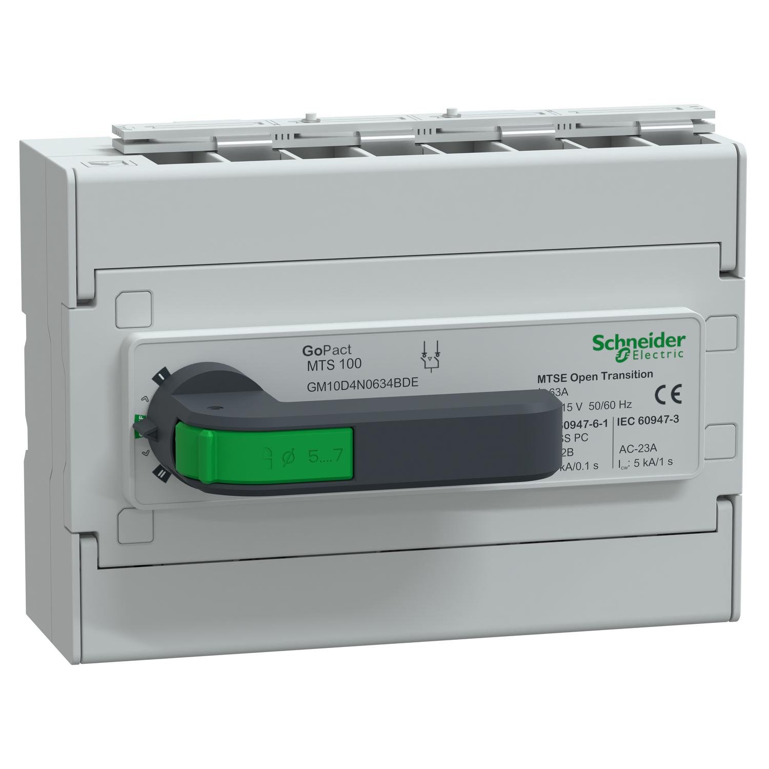 Переключатель нагрузки I-0-II Schneider Electric GoPact MTS100 4P 63A 415V встроенная ручка (GM10D4N0634BDE)